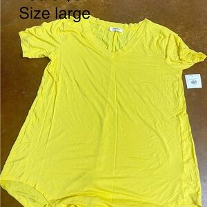 Yellow V-Neck Women's Top